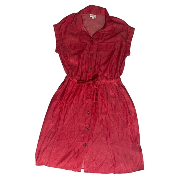 LuLaRoe Red Sleeveless Notched Collar Midi Dress - Picture 1 of 5